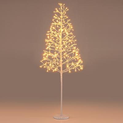 120 cm Kunstkerstboom met Lampjes Witte Berkenboom en Betonnen Voet