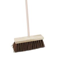 Straatbezem Bassin van hout - 34 cm - harde vezels - buitenbezem - Luxe kwaliteit - Steel 120 cm