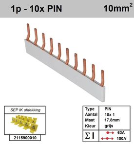 SEP Verdeelkam 1f pin 10 mod 18mm grijs P01010G00