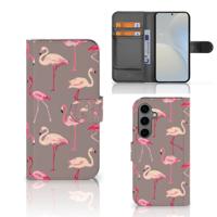 Samsung Galaxy S25 | Telefoonhoesje | Met pasjeshouder | Flamingo
