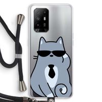 Cool cat: Oppo A95 5G Transparant Hoesje met koord