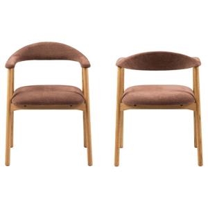 Eetkamerstoel Ella - Terracotta/Wit - Set van 2