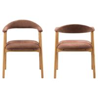 Eetkamerstoel Ella - Terracotta/Wit - Set van 2