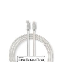 Nedis Lightning Kabel | Apple Lightning 8- Pins naar USB-C Male | 1 m / Zilver | 1 stuks - CCTB39650AL10 CCTB39650AL10