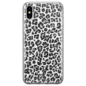 iPhone XS Max siliconen hoesje - Luipaard grijs