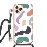 Memphis Shapes: iPhone 11 Pro Max Transparant Hoesje met koord