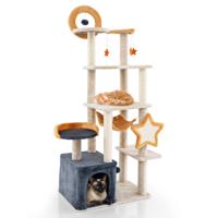 160 cm Krabpaal met Sisal Krabpaal & Plank & Huis Meerdere Verdiepingen Kattenboom Katten Toren