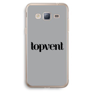 Topvent Grijs Zwart: Samsung Galaxy J3 (2016) Transparant Hoesje
