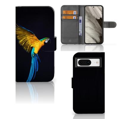 Google Pixel 8 | Telefoonhoesje | Met pasjeshouder | Papegaai