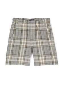 Il Gufo check-pattern linen-flax shorts - Tons neutres