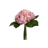 Atmosphera kunstbloemen boeket 9 roze rozen 30 cm   -