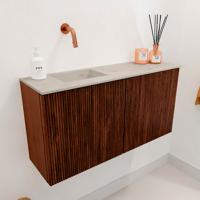 Toiletmeubel Mondiaz Joya Dlux | 80 cm | Meubelkleur Ruby | Faye wastafel Opalo Wasbak Links | Zonder kraangat(en)