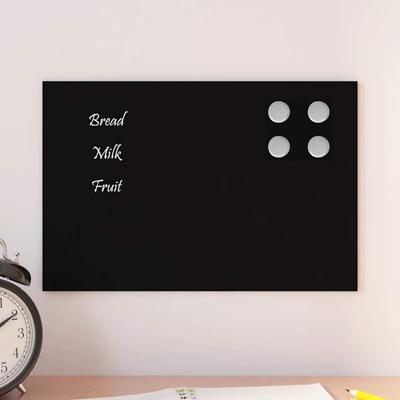 Magneetbord voor aan de wand 30x20 cm gehard glas zwart