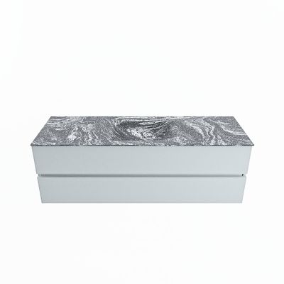 MONDIAZ VICA-DLUX 150cm badmeubel onderkast Clay 2 lades. Inbouw wastafel CLOUD midden zonder kraangat, kleur Lava.