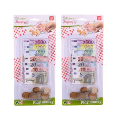 Speelgeld - 2x sets - Euro - briefgeld en muntgeld - winkeltje spelen - euromunten - eurobriefjes