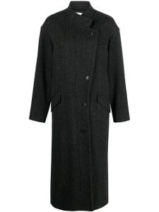 MARANT ÉTOILE manteau croisé Sabine à motif pied-de-poule - Noir