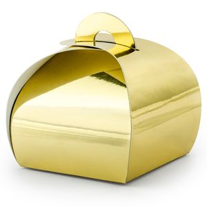 Cadeaudoosje Bonbon Goud - Bruiloft bedankje - 10x stuks - goud - 6 x 6 cm