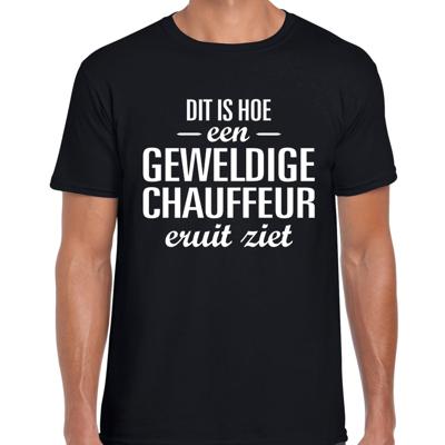 Cadeau T-shirt heren - zwart - dit is hoe een geweldige chauffeur eruit ziet - beroep