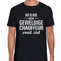 Cadeau T-shirt heren - zwart - dit is hoe een geweldige chauffeur eruit ziet - beroep