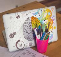 Stickers voor laptop artistiek en rationeel brein