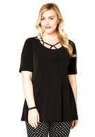 Yoek Tuniek flare bandjes | Zwart | Maat 42/44