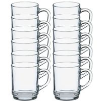 12x Theeglazen/koffieglazen transparant 250 ml Versailles