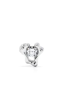 Maria Black puce d'oreille Molten en or blanc 14ct pavée de diamants - Argent