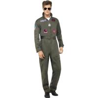 Luxe straaljager - piloten - jumpsuit - groen - Top Gun - voor heren