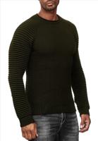 RustyNeal - Heren Trui - Longsleeve - Kakigroen - Modernfit