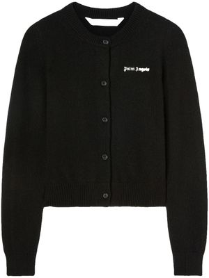 Palm Angels cardigan à logo imprimé - Noir