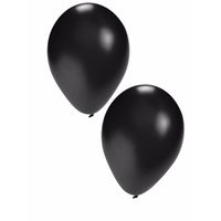 Zwarte latex party ballonnen 10x stuks rond 27 cm - thumbnail