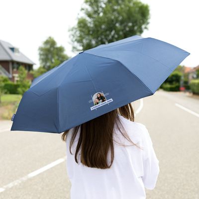 Opvouwbare paraplu bedrukken - Donkerblauw