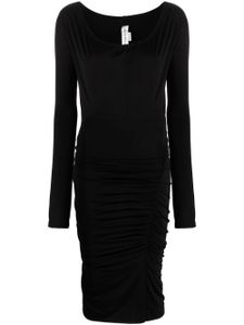 Victoria Beckham robe mi-longue à fronces - Noir