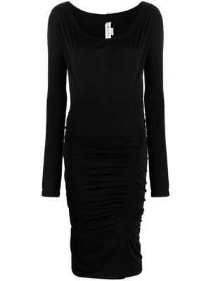 Victoria Beckham robe mi-longue à fronces - Noir