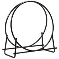76,5 cm Brandhout Log Houtrek Open Haard Hout Opslagrek Robuuste Ronde Stalen Houder Ronde Brandhout Rek Zwart