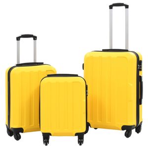 VidaXL 3-delige harde kofferset abs geel