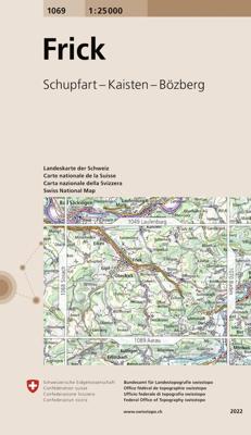 Wandelkaart - Topografische kaart 1069 Frick | Swisstopo