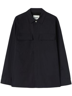 Jil Sander chemise en coton à patch logo - Bleu