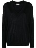 P.A.R.O.S.H. V-neck cashmere jumper - Noir - thumbnail