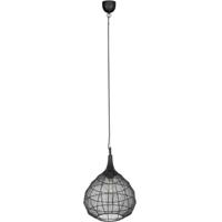 LED Hanglamp - Hangverlichting - Trion Sorana - E27 Fitting - 1-lichts - Rond - 42 cm - Mat Zwart - Metaal