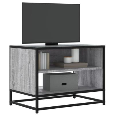 Tv-meubel 61x40x46 cm bewerkt hout metaal grijs sonoma eiken