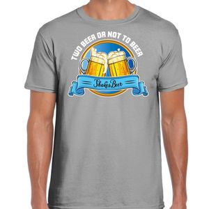 Apres ski t-shirt voor heren - two beer or not to beer - grijs - wintersport - bier