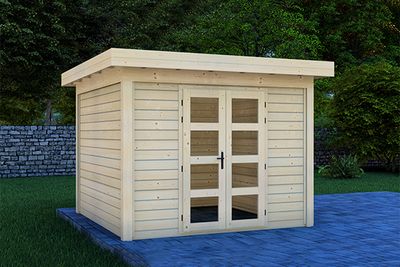 Van Kooten Prime Line blokhut 300x300 cm 28 mm vuren blank- Plat dak- Onbehandeld vurenhout- Van Kooten - Van Kooten