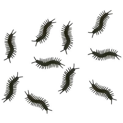 Griezel dieren duizendpoten - 10 cm - zwart - 10x stuks - nep insecten - Halloween