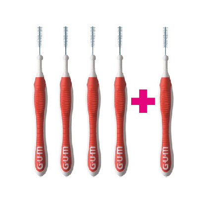 GUM Trav-Ler 0.8 mm rood - 4+1 Gratis