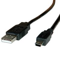 ROLINE USB 2.0 Kabel, type A - 5-Pin Mini, zwart, zwart, 1,8 m - thumbnail
