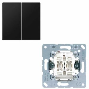 JUNG LS 995 SWM dubbele schakelwip LS990 grafiet mat zwart met serieschakelaar