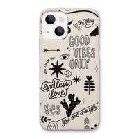 Good vibes: iPhone 13 Transparant Hoesje