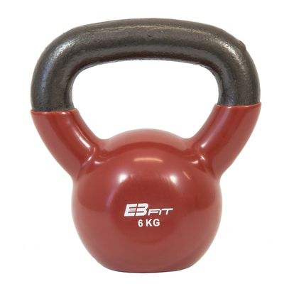 Viking Choice  Kettlebell 6 kg - fitness gewicht - gietijzer met rood vinyl