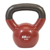 Viking Choice  Kettlebell 6 kg - fitness gewicht - gietijzer met rood vinyl - thumbnail